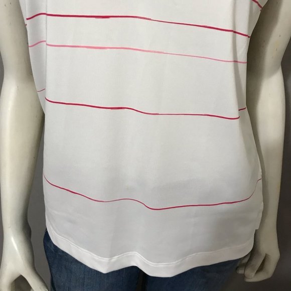 Adidas Climalite Womens Golf Pink & White Stripe Top Sz-Medium - Picture 4 of 11